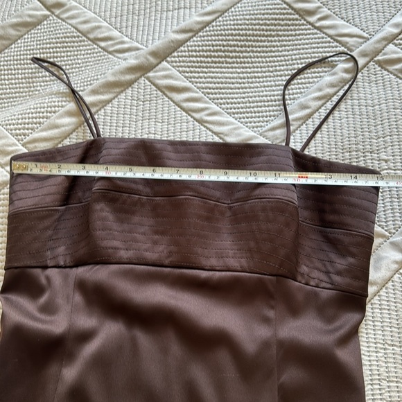 JS Collection from Nordstroms Brown Satin Dress Sz 6 - Picture 5 of 9